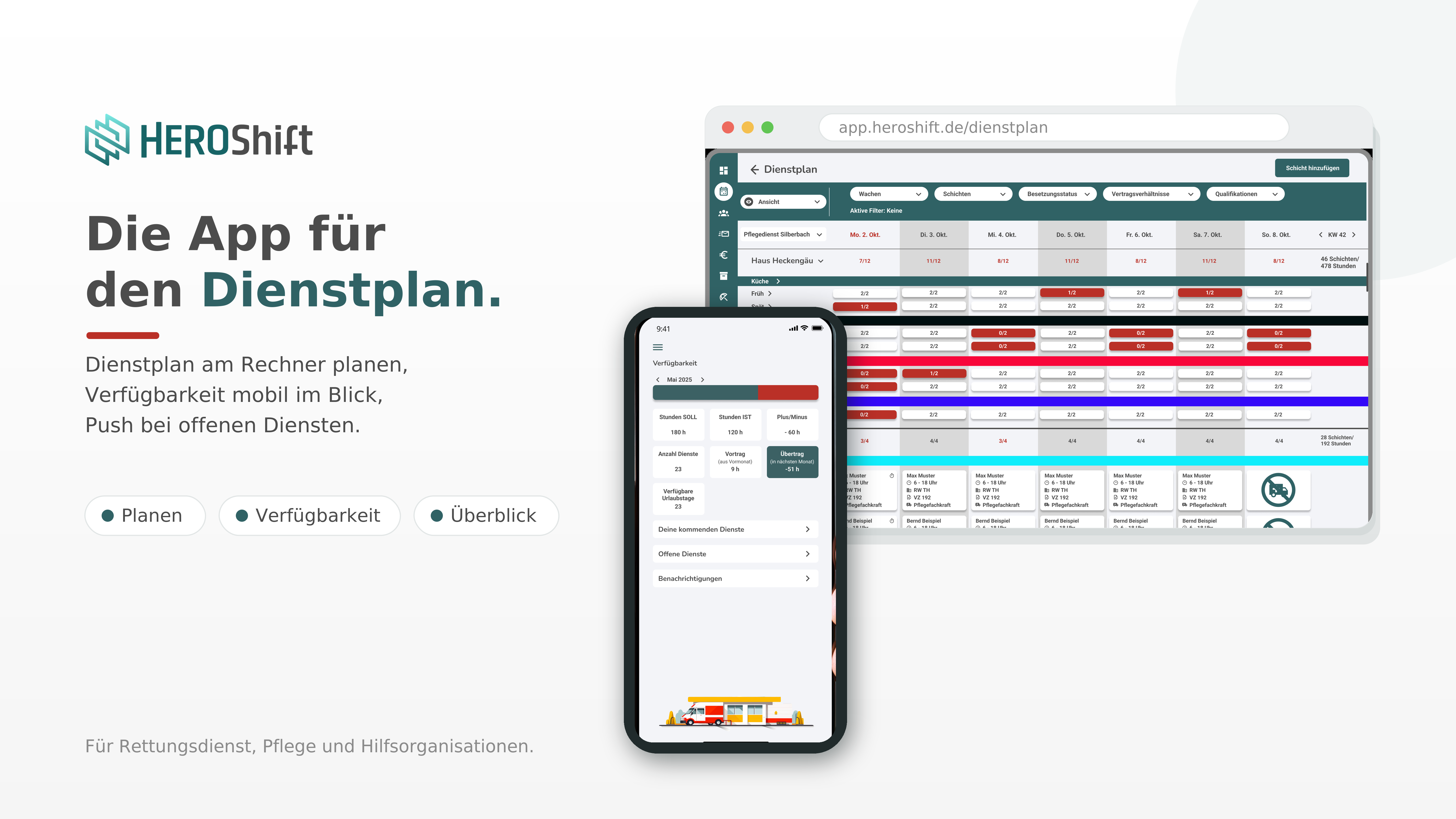 HeroShift: Digitale Dienstplanung und Zeiterfassung für die Feuerwehr und den Rettungsdienst 